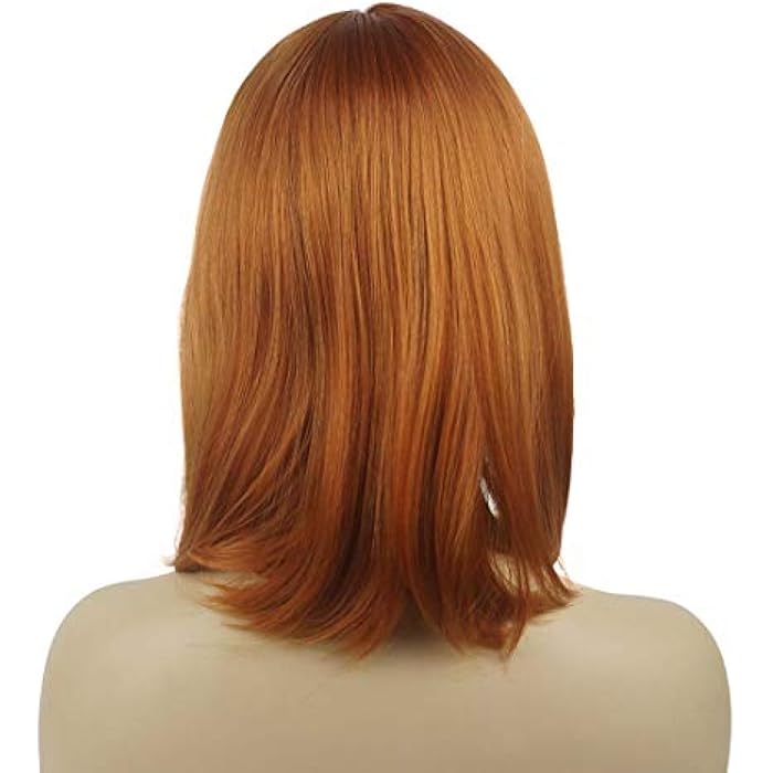 DILLARDS Lydell Synthetic Medium Length Straight Wig With Neat Bang Cosplay Wigs For Women Fox Red - Image 4